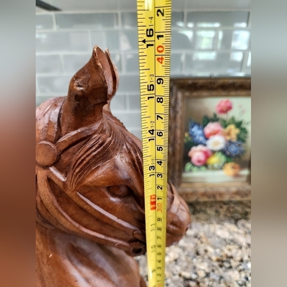 Vintage Hand Carved Wood Horse Head / Knight Chess Piece Sculpture - Picture 9 of 11